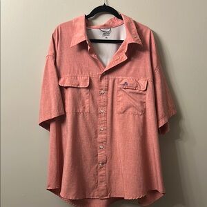 Izod Red Casual Button Down Shirt Short Sleeve